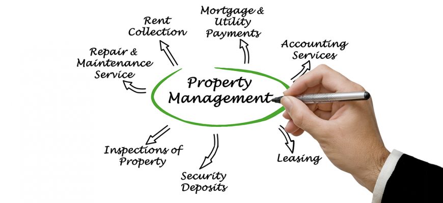 Hand drawing a brainstorm of services provided by property management companies.