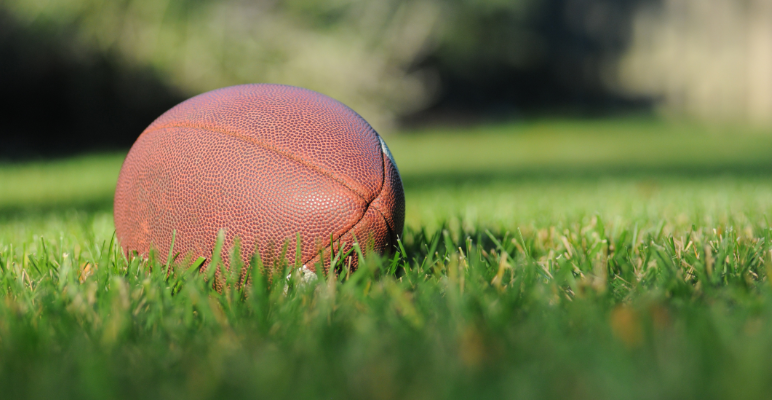 American football on field.