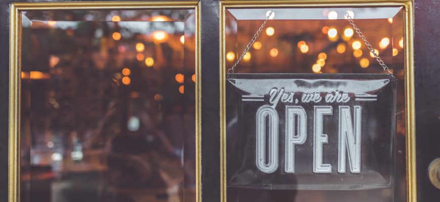 A business open sign