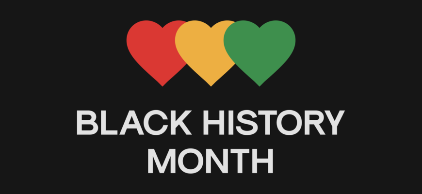 black history month with three hearts