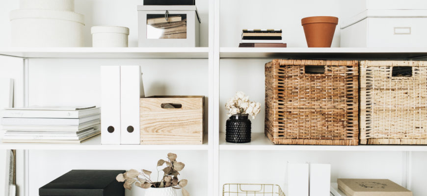 Modern,Home,Office,Cabinet,Interior,Design,Concept.,White,Storage,Shelves