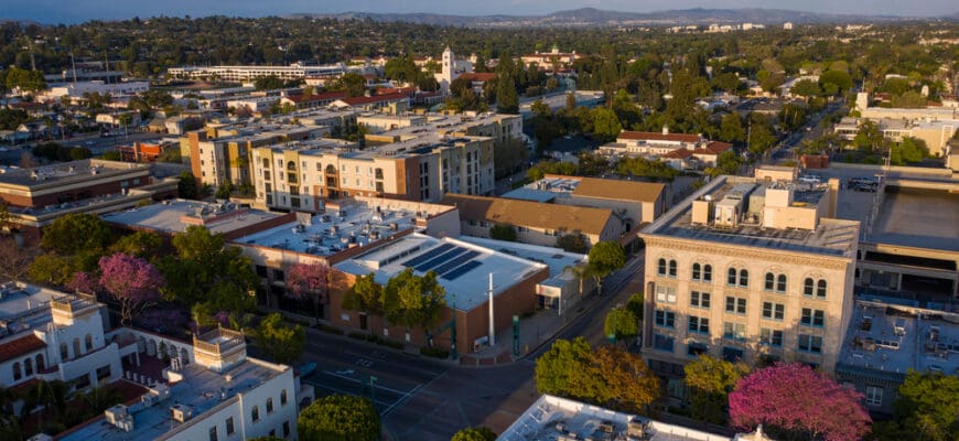Aerial,View,Of,Downtown,Fullerton,,California.